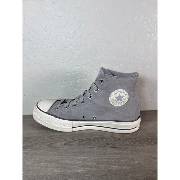 Converse Leather Lift Platform Suede Chuck Taylor All Star High Tops Gray Wm 11 - Picture 3 of 8